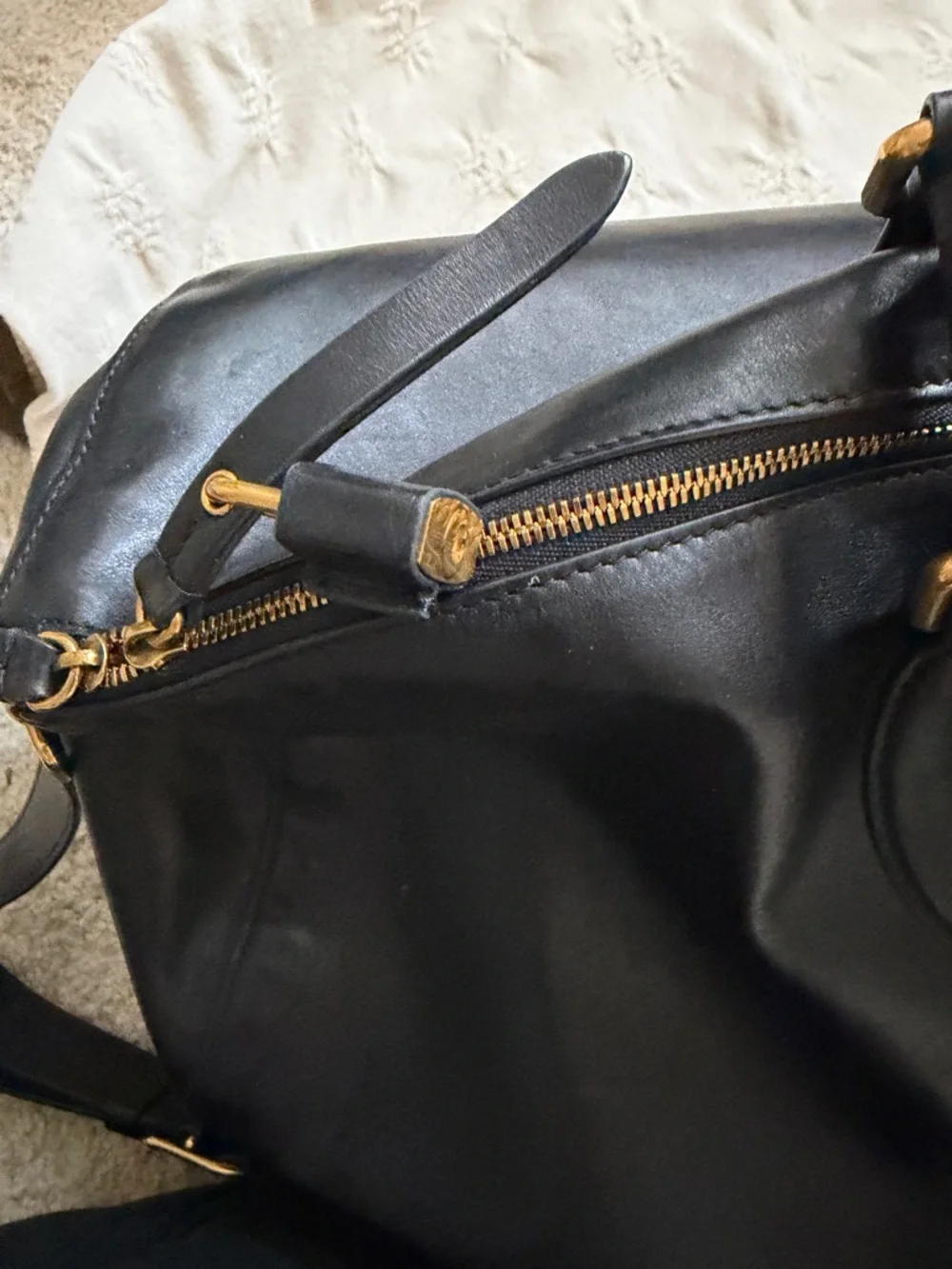KHAITE Black Leather Duffel with Gold Hardware - Picture 8 of 10